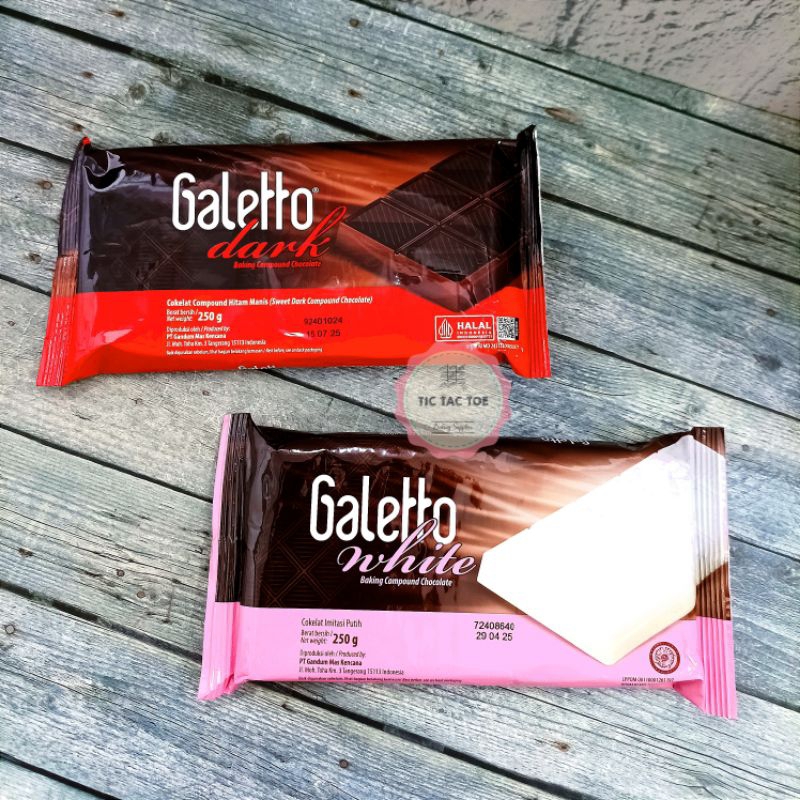

Coklat Galetto Compound 250gr/galetto dark/galetto white/coklat batang galetto/coklat batang galetto