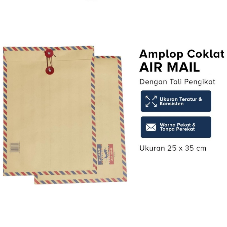 

AMPLOP COKLAT AIR MAIL TALI 310/ AMPLOP TALI