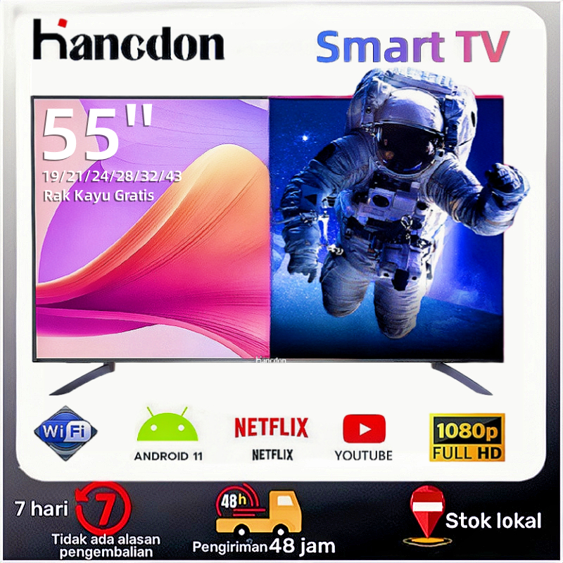 Hancdon Smart TV 32 inch Digital TV 32/30/24 inch smart Android LED TV 43/40/32 inch polytron Vidio 