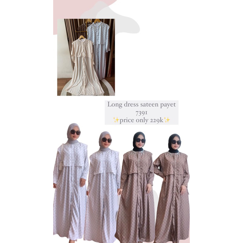 Long Dress Satin Payet 7391