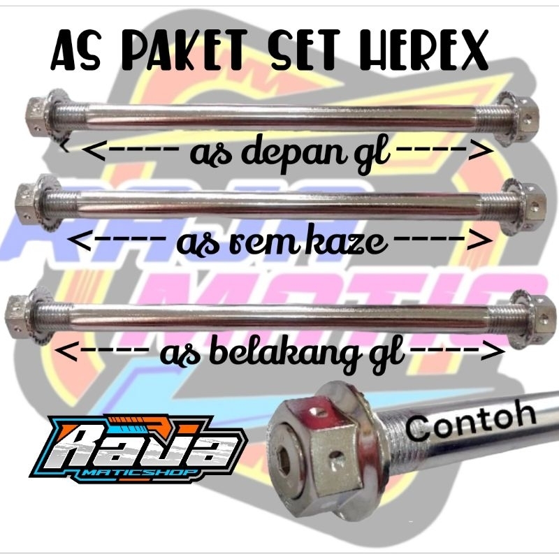 as roda depan as roda belakang as arm tengah ARM KAZE manisan stainlis baut L