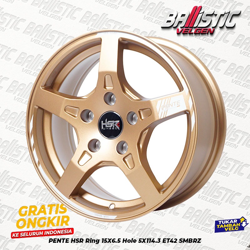 Velg Variasi Ring 15 Model Palang 5 Lubang Baut/PCD 5X114,3 PROMO Palek Racing Original HSR Wheel
