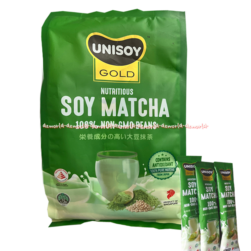 

Unisoy Gold Soy Matcha Nutritions 10sachet Susu Kedelai Teh Hijau Non Gmo Bean