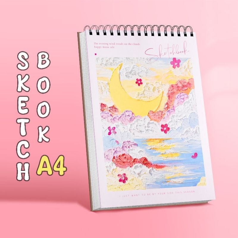 

Sketchbook A4 Buku Gambar A4 Buku Sketsa Vertikal Jilid Spiral 45 Lembar / 90 Halaman
