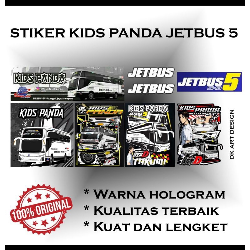 Stiker Bus Kids Panda Jetbus 5 / Stiker Kids Panda JB5 / Stiker Busmania