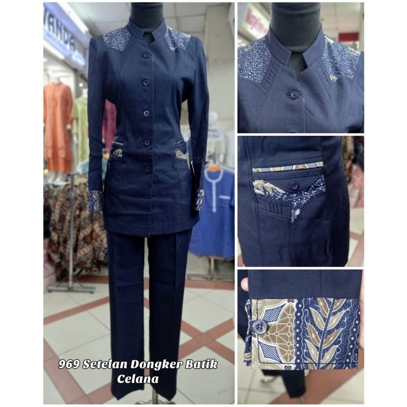 Prt Blazer Batik Wanita, Jas Batik Wanita, Blazer Kantor Batik, Setelan Jas Batik