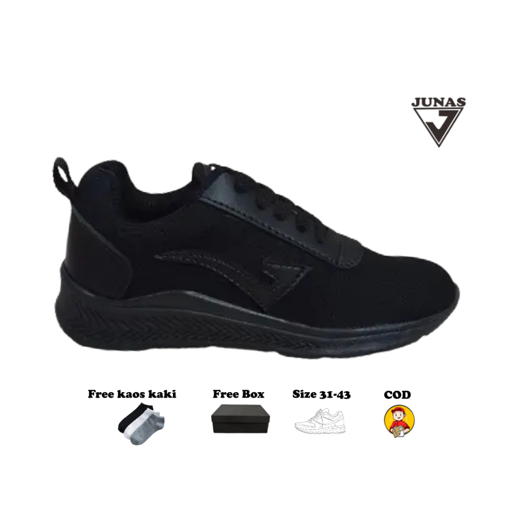 SEPATU SEKOLAH ANAK LAKI LAKI PEREMPUAN HITAM POLOS HITAM PUTIH TALI SEPATU SEKOLAH ANAK SD SMP SMA
