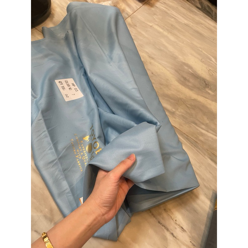 Bahan Kain Katun Toyobo Premium Original Royal Mix RM Per Setengah Meter Warna Baby Ice Blue Biru Mu