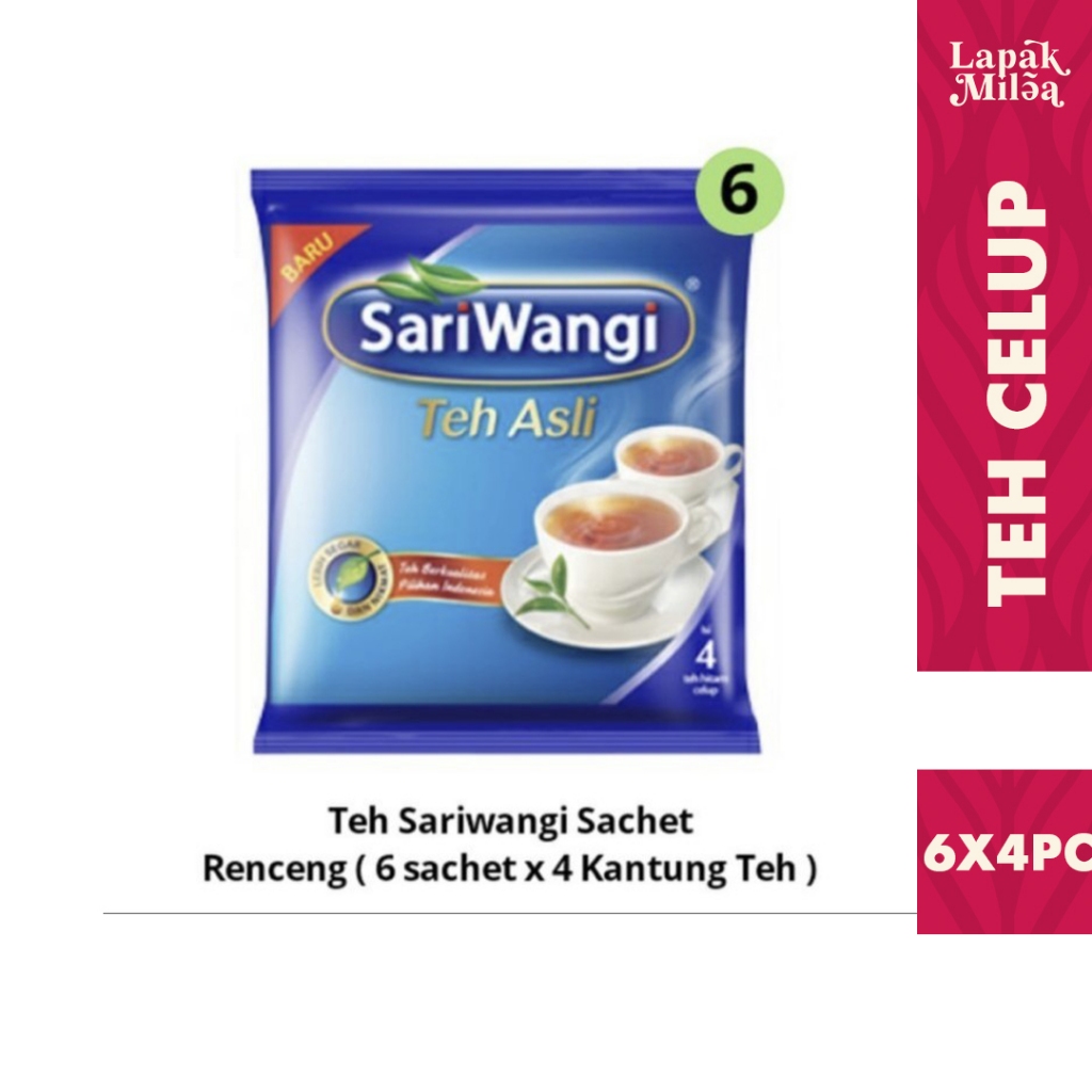 

Teh Sariwangi isi 6 x 4pc kantong teh hitam celup sari wangi