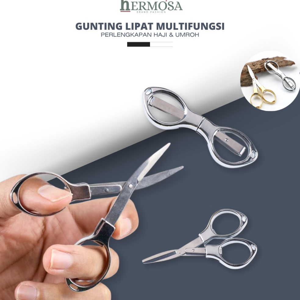 

KODE J92X HERMOSA Gunting Lipat Stainless Portable Premium Perlengkapan Haji Umroh