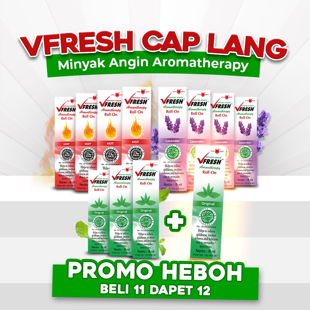 Cap Lang 11 Vfresh 8ml (4 Hot & 4 LV & 3 ORI) Gratis 1 Vfresh ORI 8ml