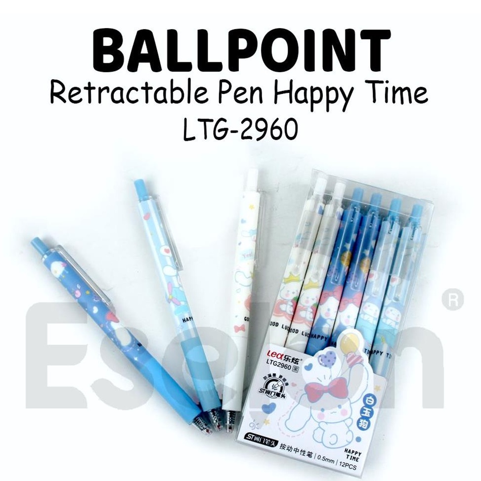 

KODE B83K 12pcs Pulpen Cetek HAPPY TIME LTG296 1 PAK Pulpen Gel Cetek Fancy