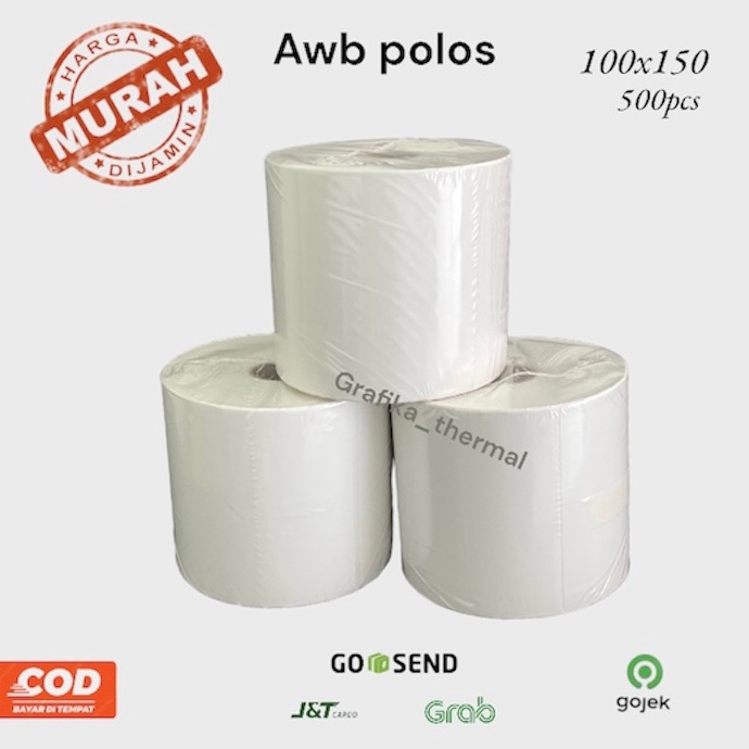 

KODE D84J Label Stiker Thermal 1x15 isi 5pcs awb polos label resi sticker resi