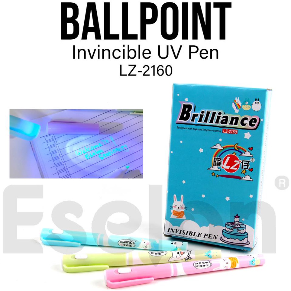 

KODE U92I 12pcs Pulpen Lampu Ajaib 216 Invisible Pen Senter UV