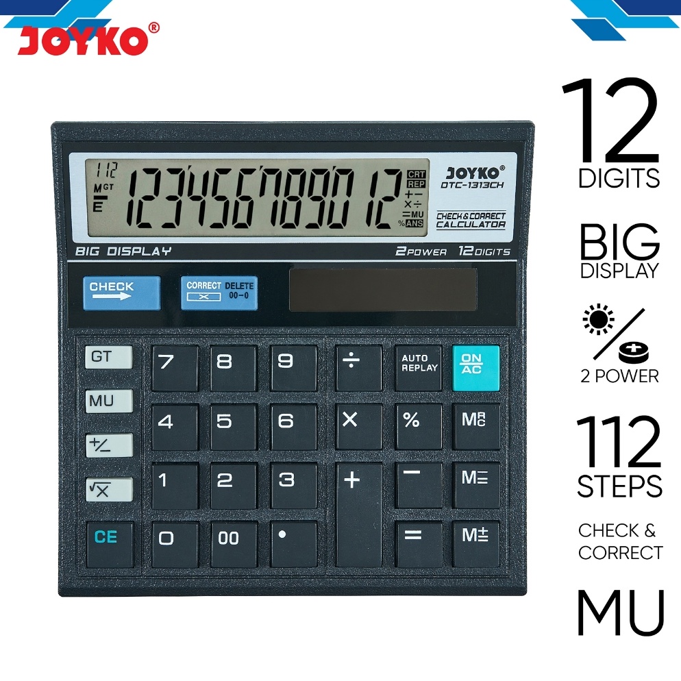 

KODE K96W JOYKO CALCULATOR 12 DIGITS KALKULATOR JOYKO DTC1313CH 12 ANGKA BERKUALITAS
