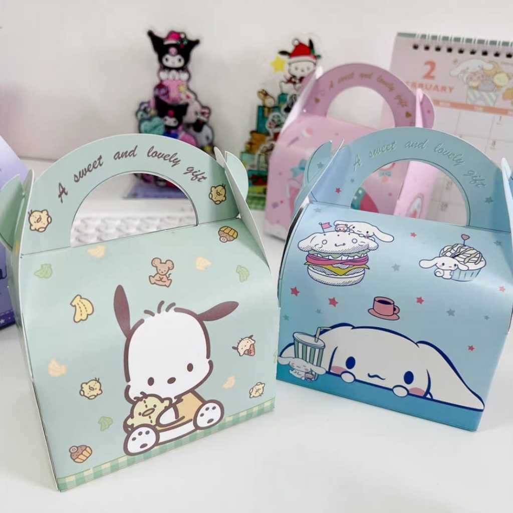 

[10pcs] Kotak Souvenir Kado Snack Sanrio Cinnamorol Kuromi Melodi Box Gable Hadiah Goodie Bag Pesta Ulang Tahun