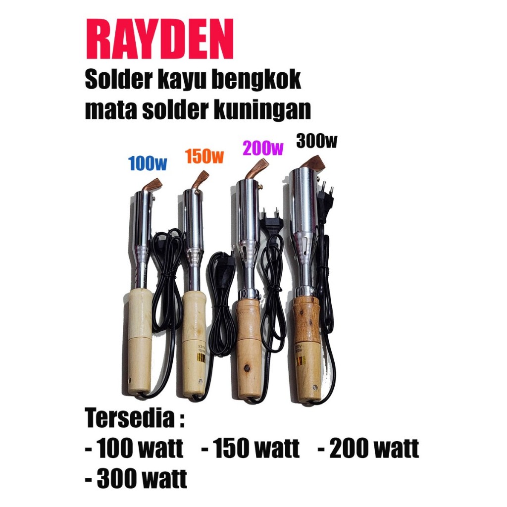 RAYDEN Solder Kayu Mata Bengkok 100W - Alat Patri Listrik