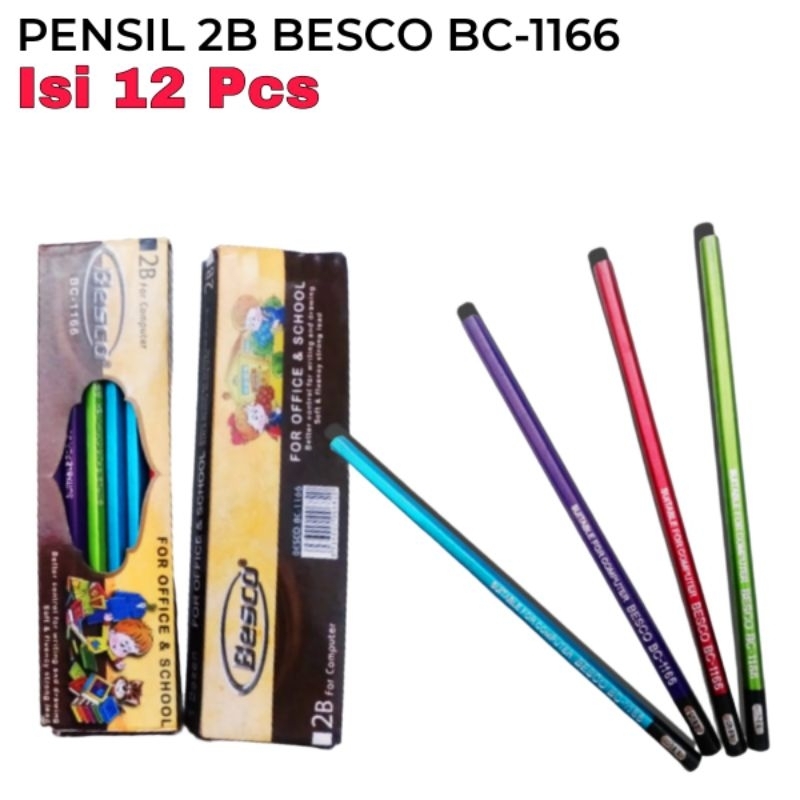 

12 Pcs Pensil 2B Besco Bc-1166/Pensil 2B/Pencil/Pensil Murah