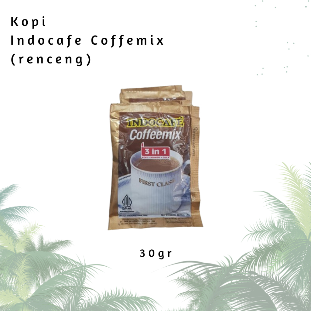 

1 RENCENG KOPI INSTAN/ INDOCAFE COFFEEMIX 30gr