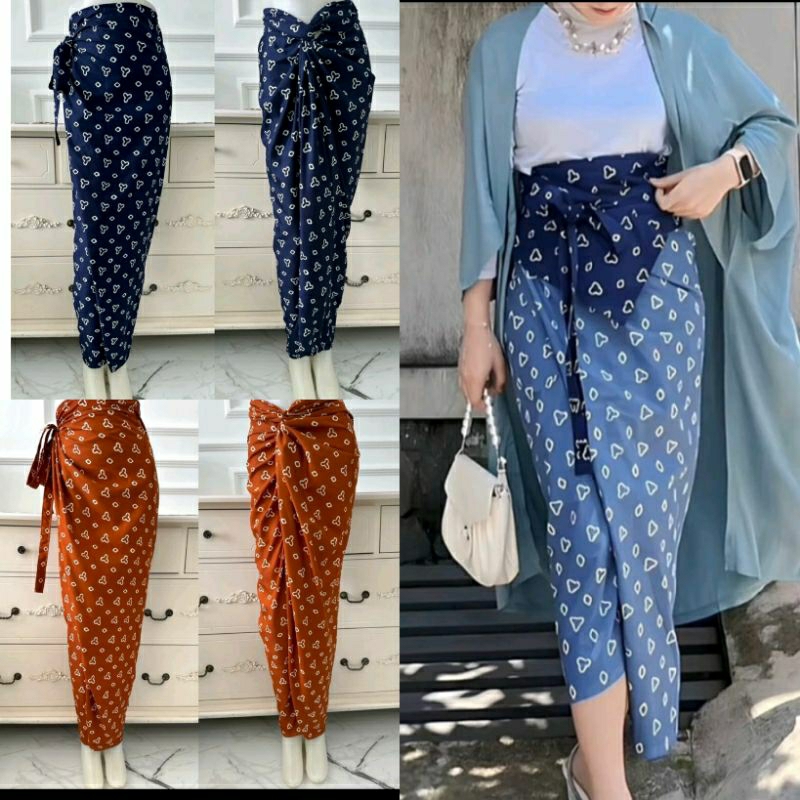 Rok Lilit Wrap Skirt Batik / Bawahan Kondangan / Rok Kondangan / Rok Lilit Instan
