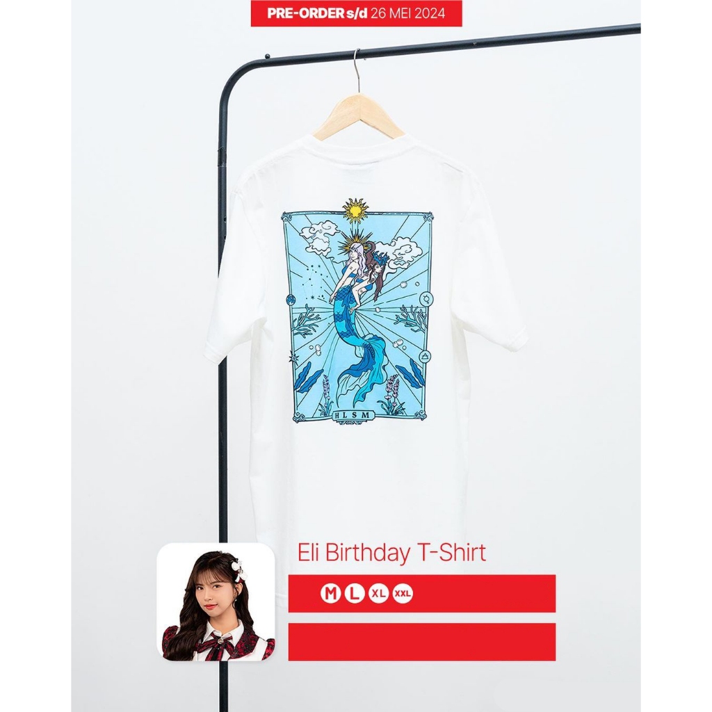 Kaos JKT48 Birthday Tshirt Eli - Helisma Putri - Putih