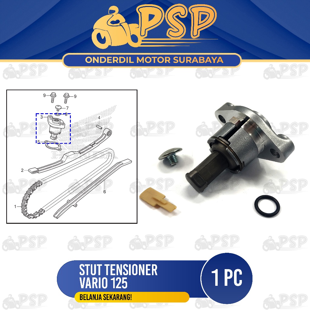 Stut Tensioner Vario 125 - Setelan Stud Rantai Rante Keteng Kamrat Kamprat Honda Vario Techno 125