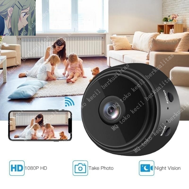 Kamera CCTV Rumah Kantor Kamar Mini Kecil WIfi Pantau Tersembunyi Tersambung Konek Ke hp Tanpa Kabel