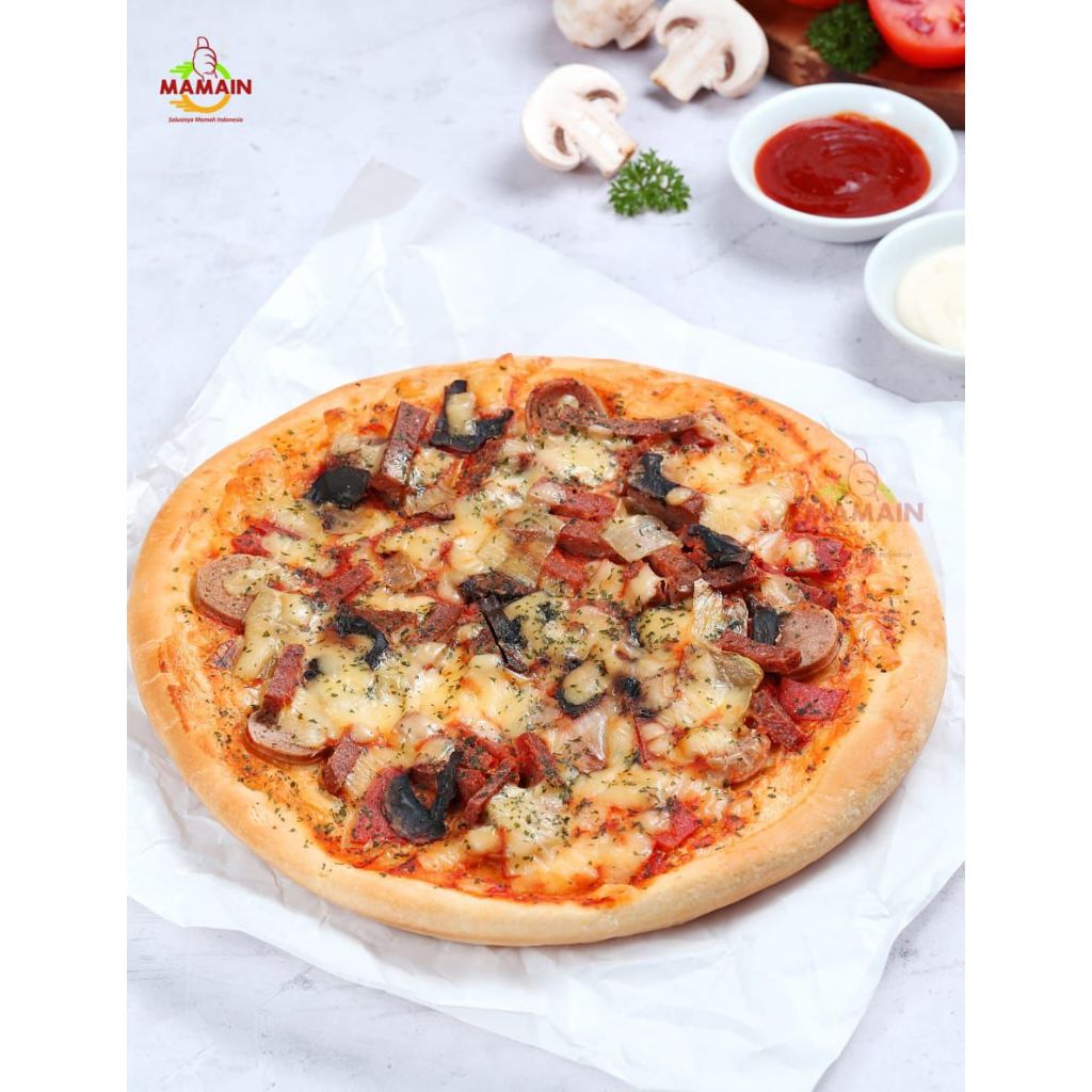 

Mamain pizza komplit 22 cm 350 gram