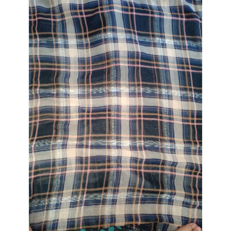 CERUTI TIPIS MOTIF KOTAK COKLAT PINK KREM (100 & 180 cm)