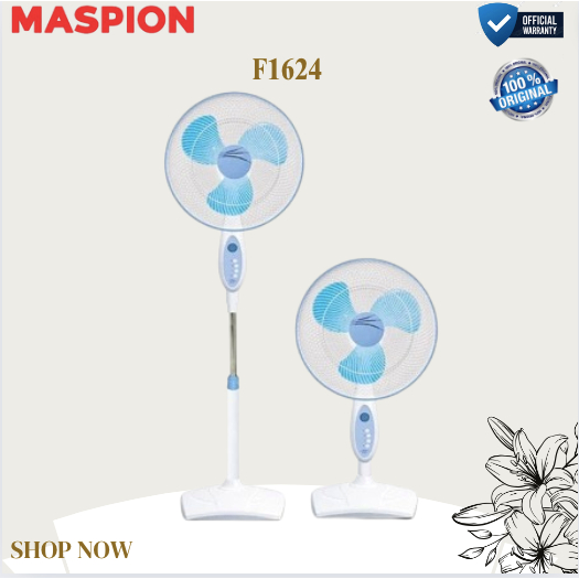 MASPION KIPAS ANGIN  F1624 16 Inch (3 in 1) STAND FAN MASPION/F1624/F-1624/F 1624 S/ORIGINAL/GARANSI