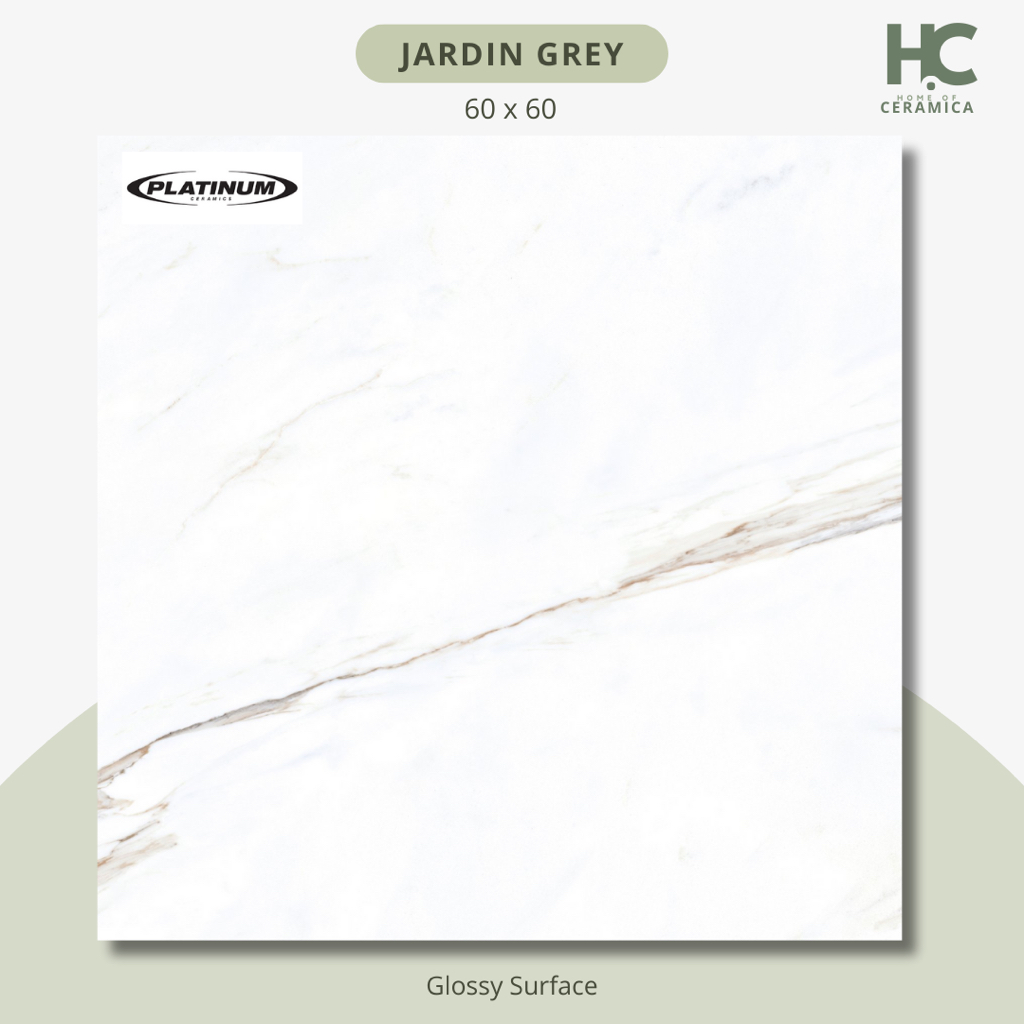 Keramik Lantai Glossy - JARDIN GREY 60x60 - PLATINUM (KW 2)