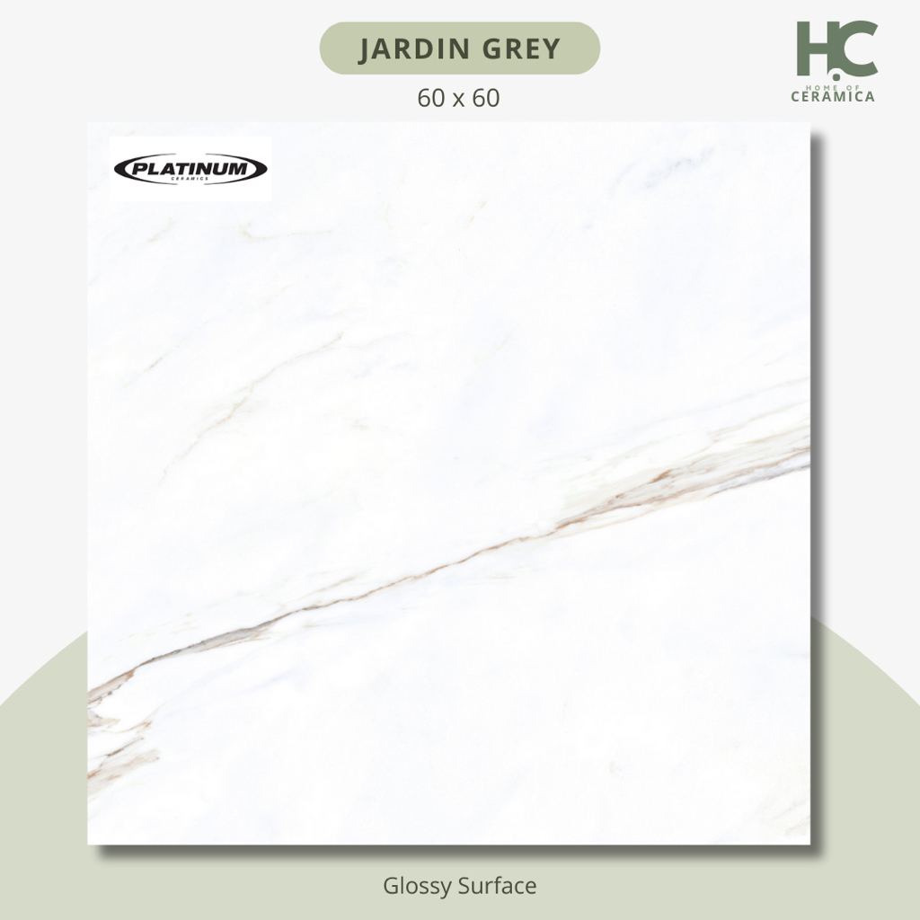 Keramik Lantai Glossy - JARDIN GREY 60x60 - PLATINUM (KW 2)