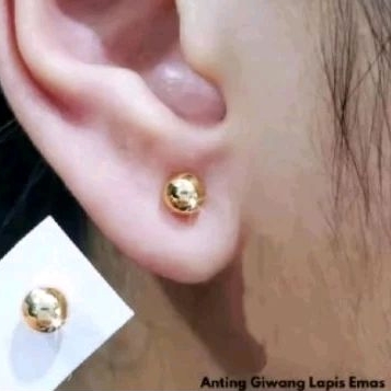 ANTING TUSUK GIWANG LAPIS EMAS 24K ANTI KARAT TIDAK LUNTUR