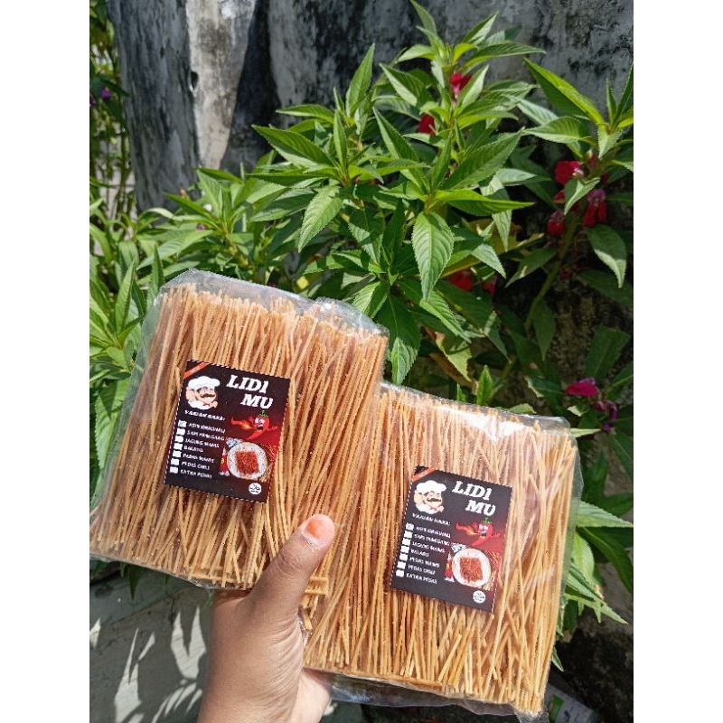 

mie lidi renyah tinggal makan kemasan 150g isian full