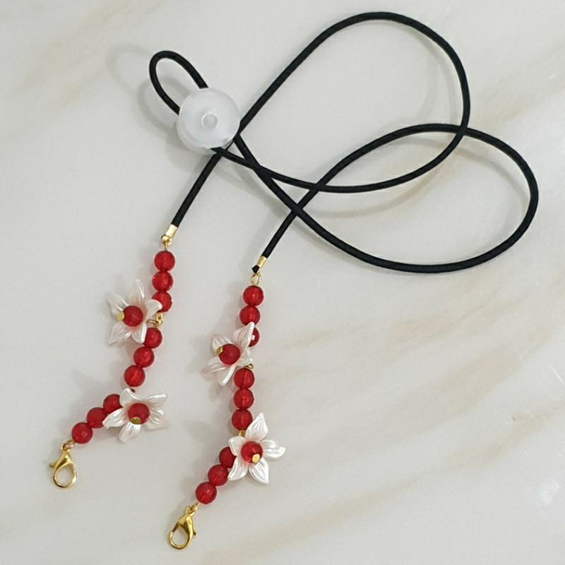 Strap Masker 2 in 1 - Konektor Masker Manik - Konektor Masker