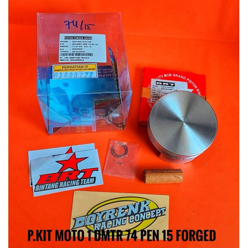 PISTON KIT SUPER FORGET BRT 74 PIN 15 _BOYRENK RACING CONCEPT
