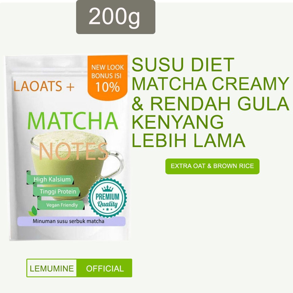 

Bubuk minuman premium pelangsing badan penurun berat badan susu low fat rendah lemak matcha powder bubuk matcha Laoats