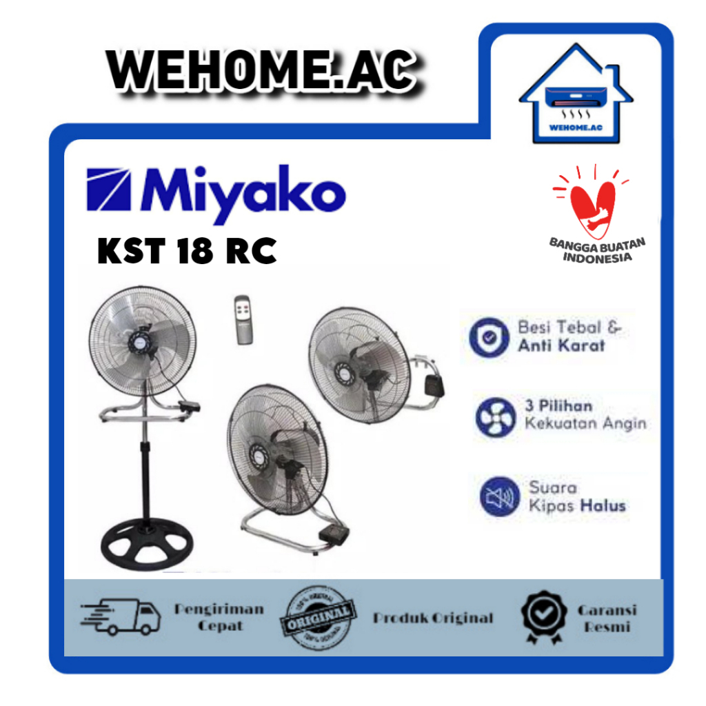 Kipas Miyako Berdiri KST18 RC Besi Kipas Angin Miyako 18 Inch Stand Fan Miyako