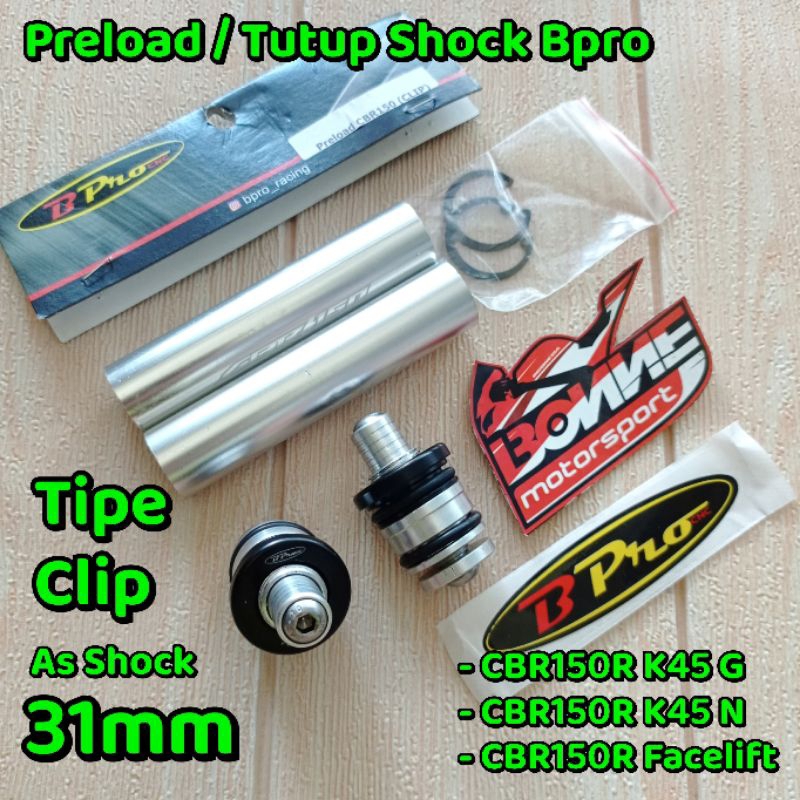 Preload Tutup Shock Bpro 31mm Model Clip CBR150R Facelift, CBR150R K45G, CBR150 K45N
