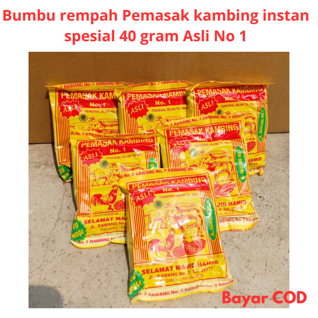 

Bumbu rempah Pemasak kambing instan spesial 40 gram Asli No 1