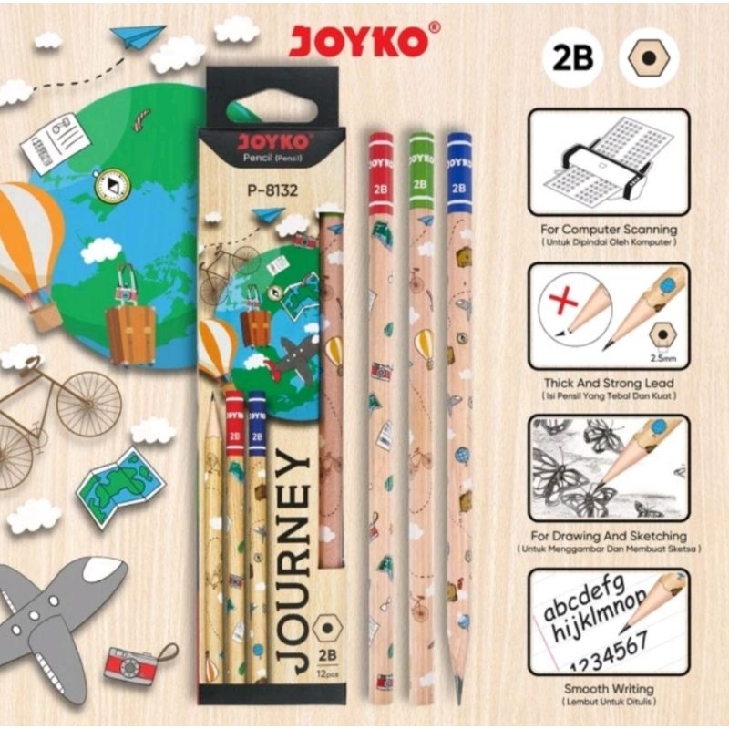 

Pensil Pencil Joyko P-8132 2B 1 Box 12 Pcs Journey