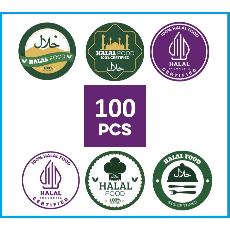 

(100 pcs) STIKER HALAL 2,5 cm , Halal Sticker, Stiker Kertas Label Bulat