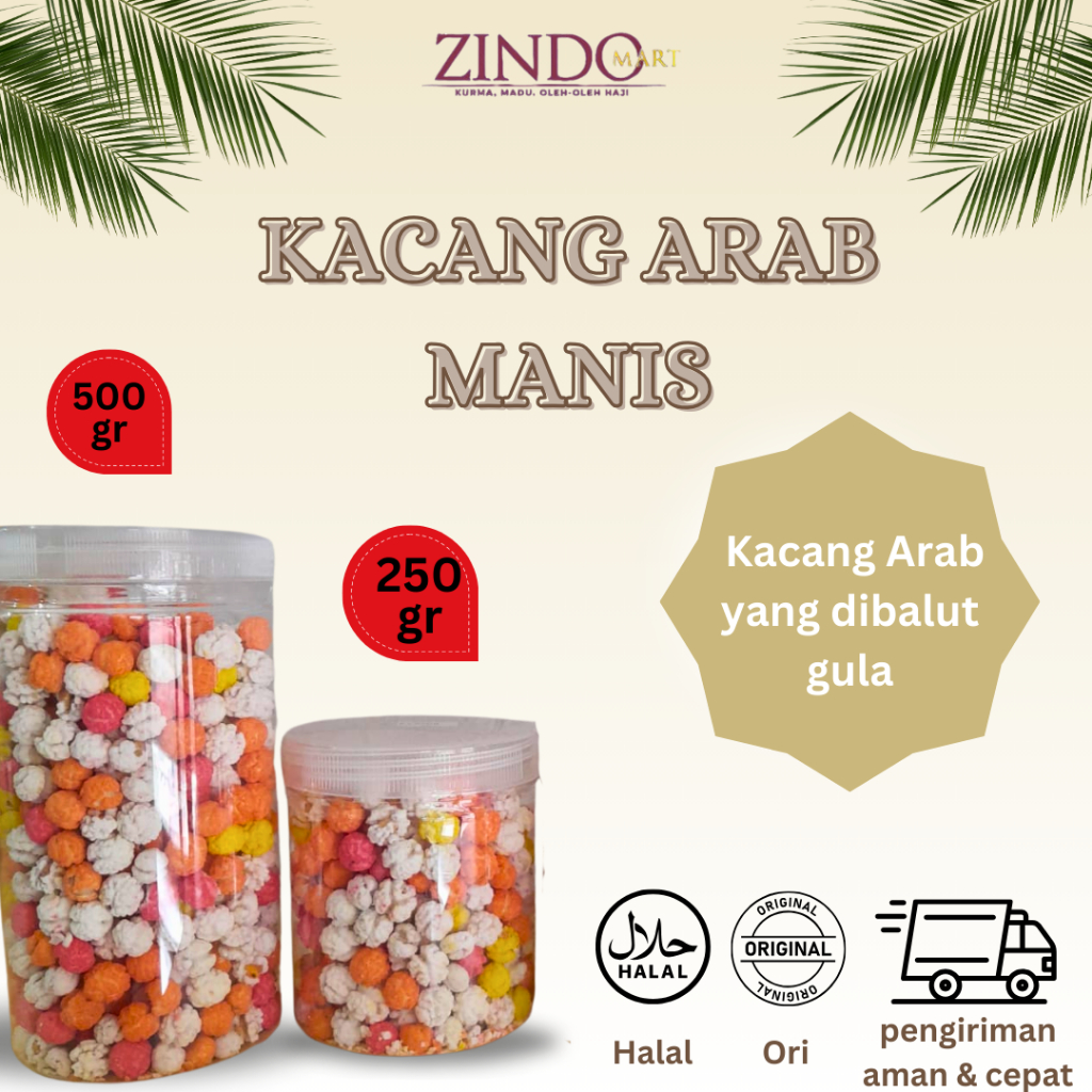 

KACANG ARAB MANIS GULA PERMEN KEMASAN TOPLES 250GR DAN 500GR HAMPERS CEMILAN OLEH OLEH HAJI DAN UMROH