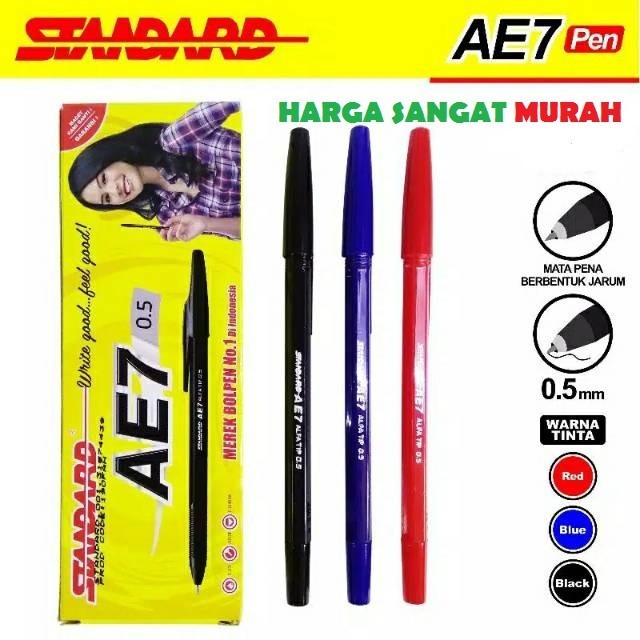 

❤️ Albani ❤️ Bulpoin Standard AE7 0.5 1 Pack - Isi 12 Pulpen - Bolpoin Standart - Ringan Jelas