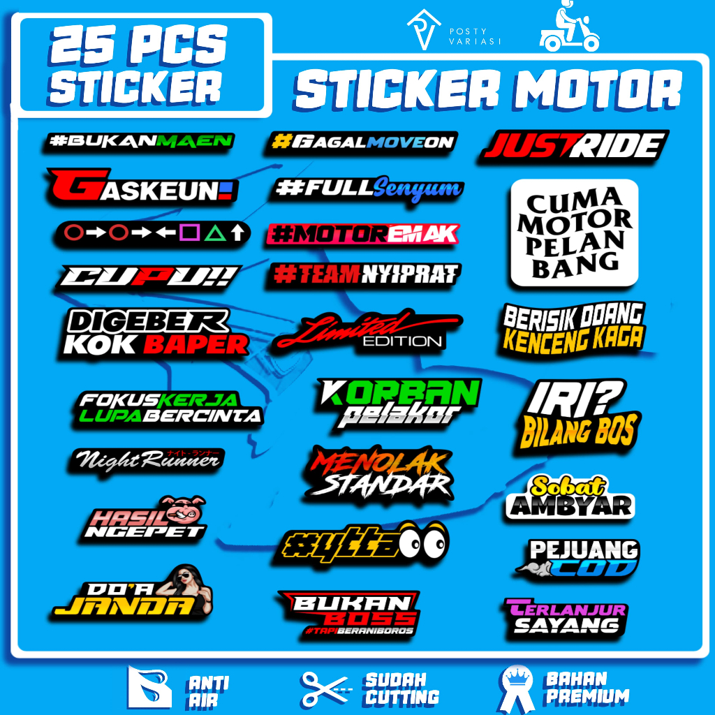 Stiker Pack Motor Racing PSKNMTC TEAM AROGAN PROSTREET PASUKANGOIB AEROX