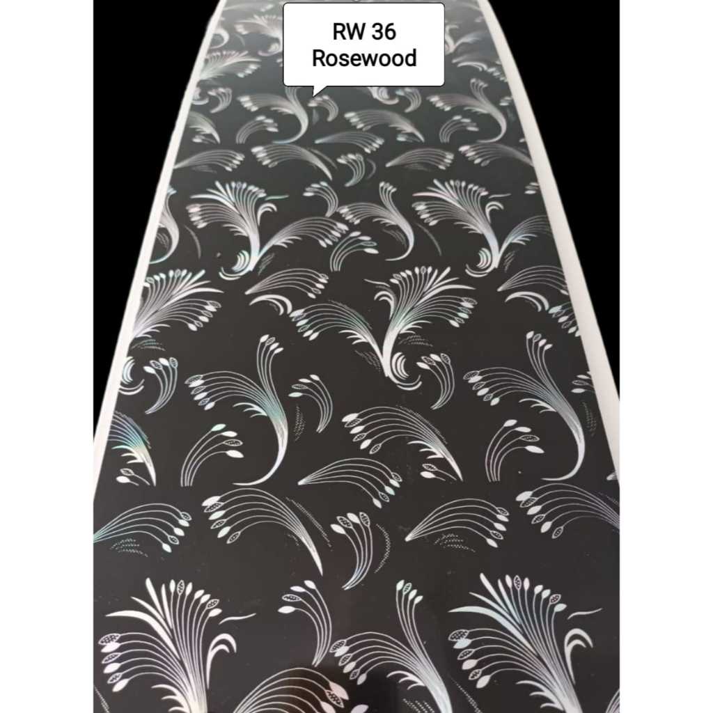 Plafon PVC Motif Hitam Bulu Merak