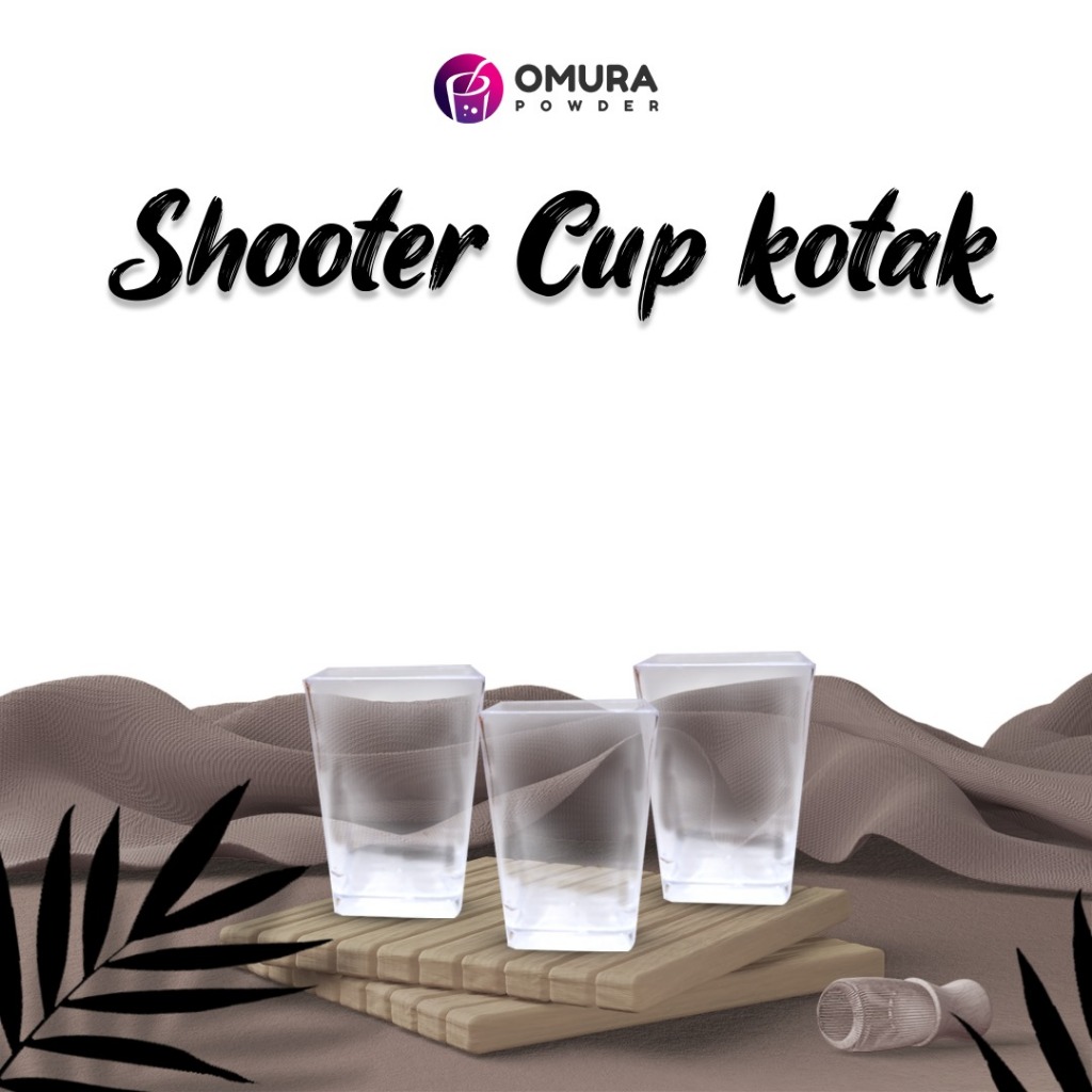 [Shooter Cup] Omura Gelas Pudding Cup Puding Model Kotak Wadah Panna Cotta Mousse Dessert Arkilik Om