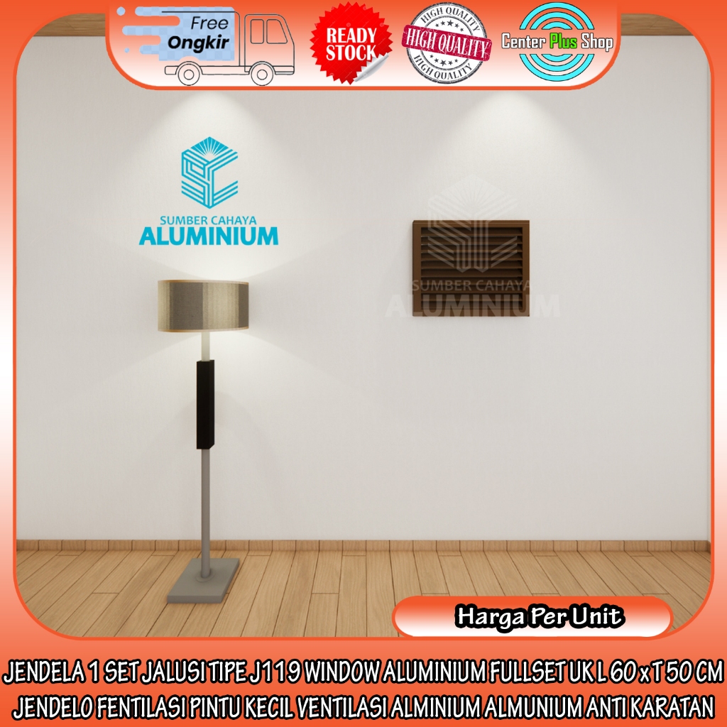 [INSTANT] JENDELA JALUSI TIPE J119 UKURAN L 60 x T 50 ALUMINIUM SCA 1 DAUN SET FENTILASI PINTU KECIL