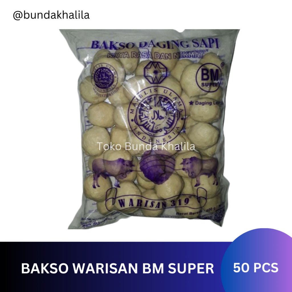 

Bakso Warisan BM Super 50 Baso Daging Sapi 600 Gram Isi 50 Pcs