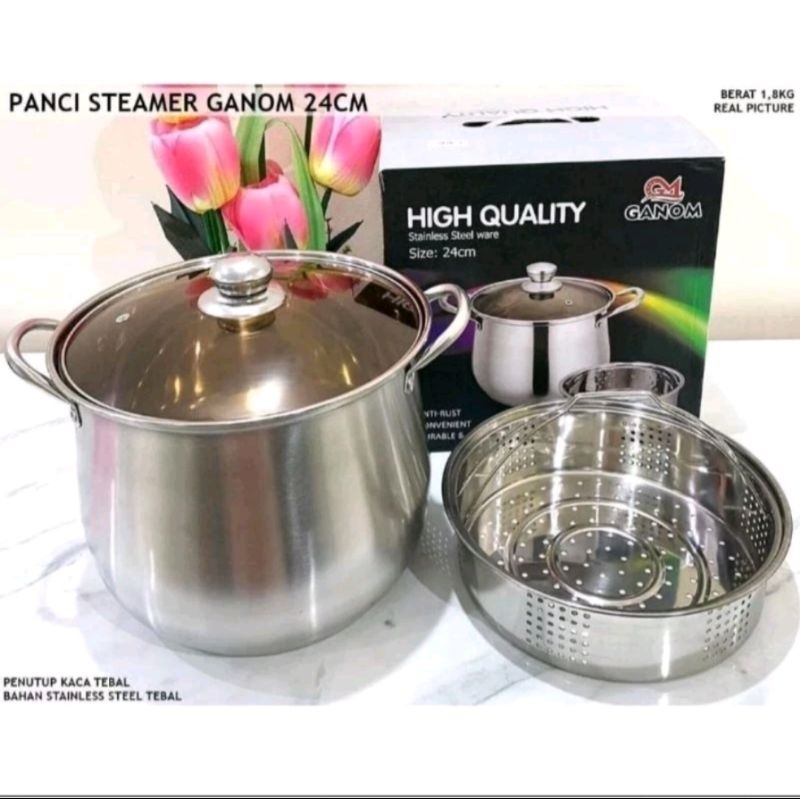 Panci Kukusan STAINLESS STEEL TEBAL / Panci Steamer Multifungsi